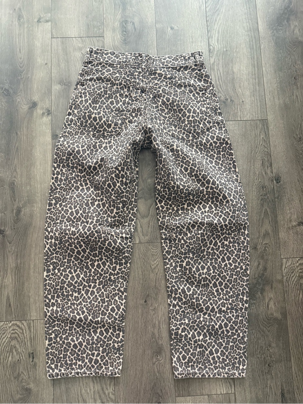 NWT Madewell the Darted Barrel Leg Leopard Cheetah Jeans Ankle Pants 23 24 - Picture 5 of 10
